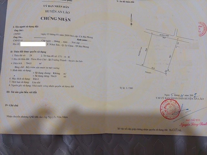 Bán Đất Thôn Hoà Chử, Xã Trường Thành, An Lão, Hải Phòng – 765m² Vuông Đẹp, Giá x,5 Tỷ